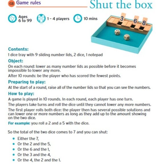 New Sealed Djeco Wooden Classic Game-Shut the Box Math skills Game 🧮 - Picture 9 of 10